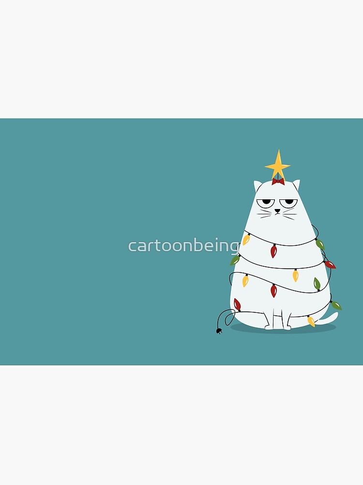 Thumbnail 3 of 3, Journal, Grumpy Christmas Cat designed and sold by cartoonbeing.