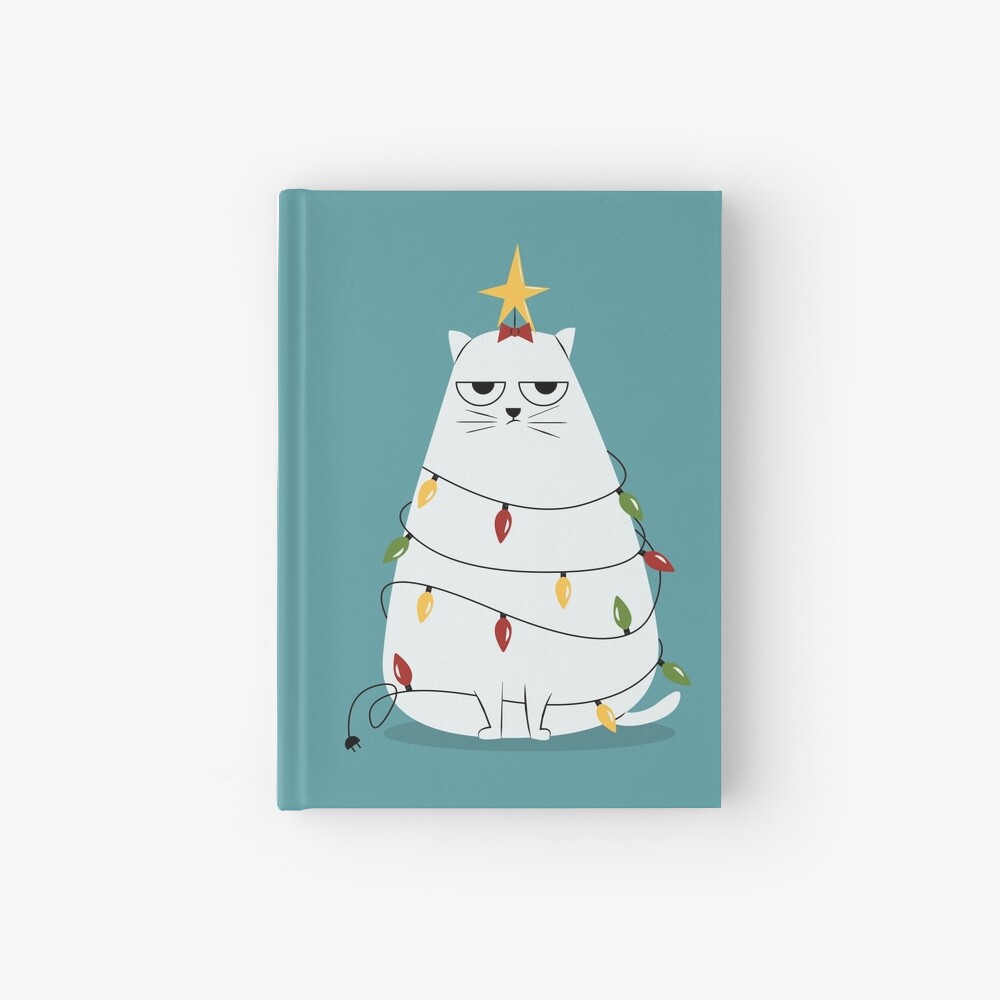 Grumpy Christmas Cat Hardcover Journal