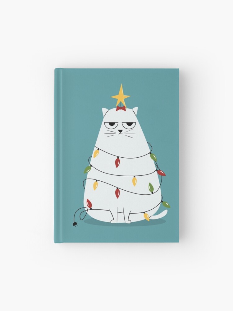 Thumbnail 1 of 3, Journal, Grumpy Christmas Cat designed and sold by cartoonbeing.