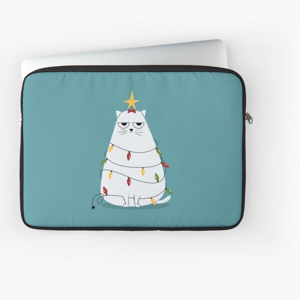 Grumpy Christmas Cat Laptop Sleeve
