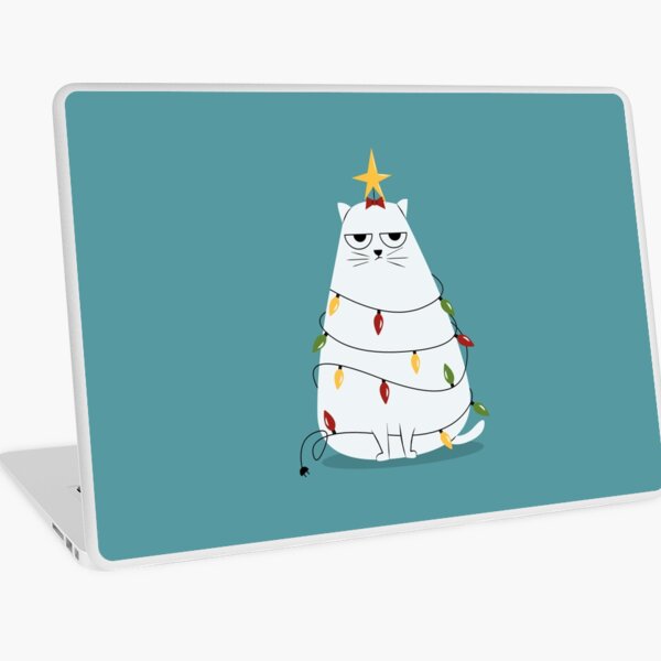 Grumpy Christmas Cat Laptop Skin