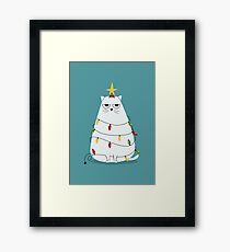 Grumpy Christmas Cat Framed Print