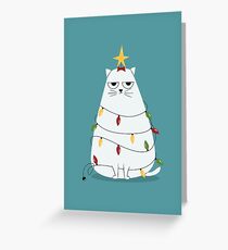 Grumpy Christmas Cat Greeting Card