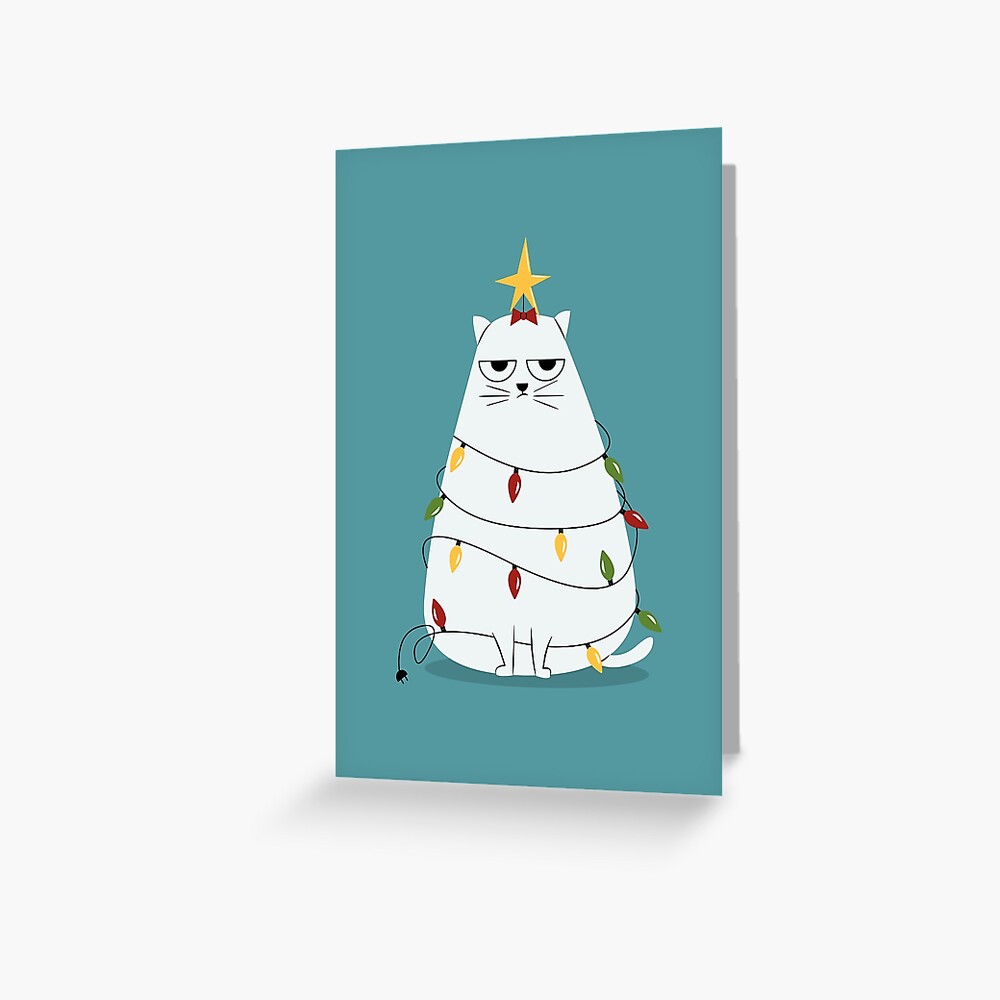 Grumpy Christmas Cat Greeting Card