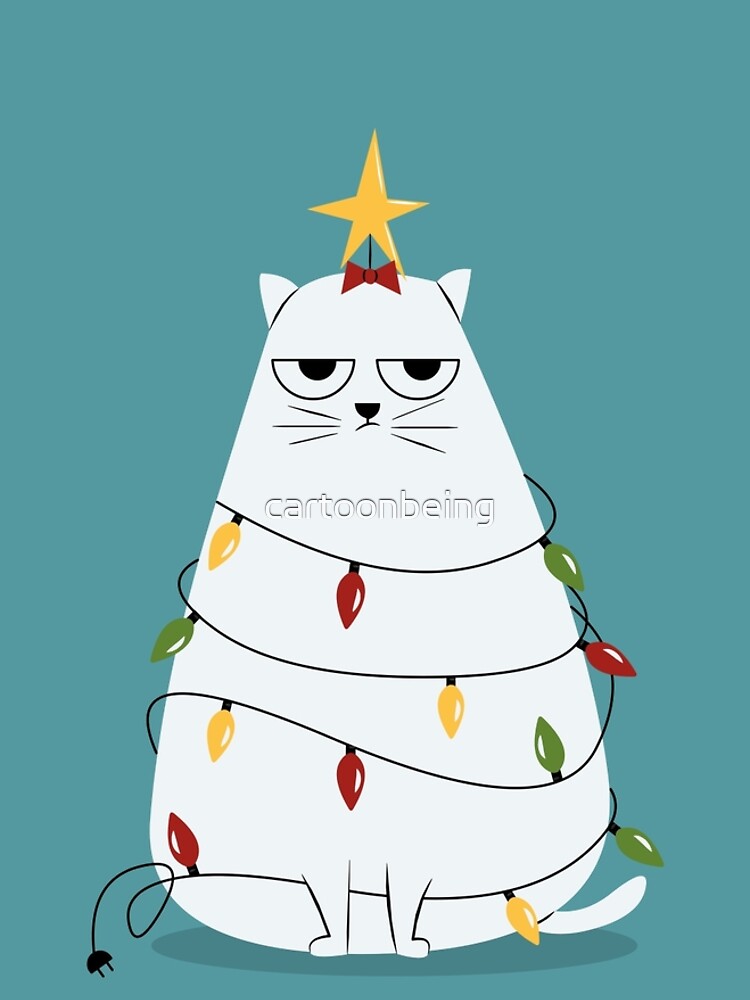 Grumpy Christmas Cat by cartoonbeing