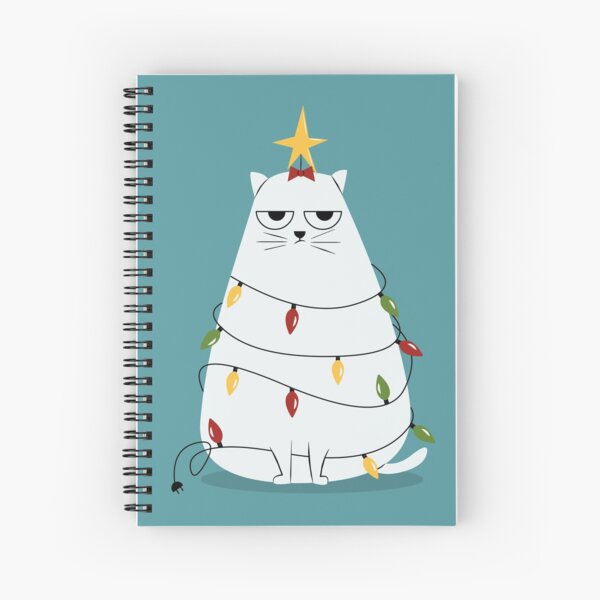 Gato de Navidad gruñón Cuaderno de espiral