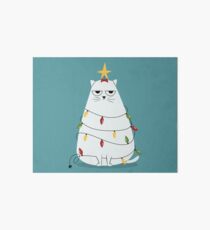 Grumpy Christmas Cat Art Board