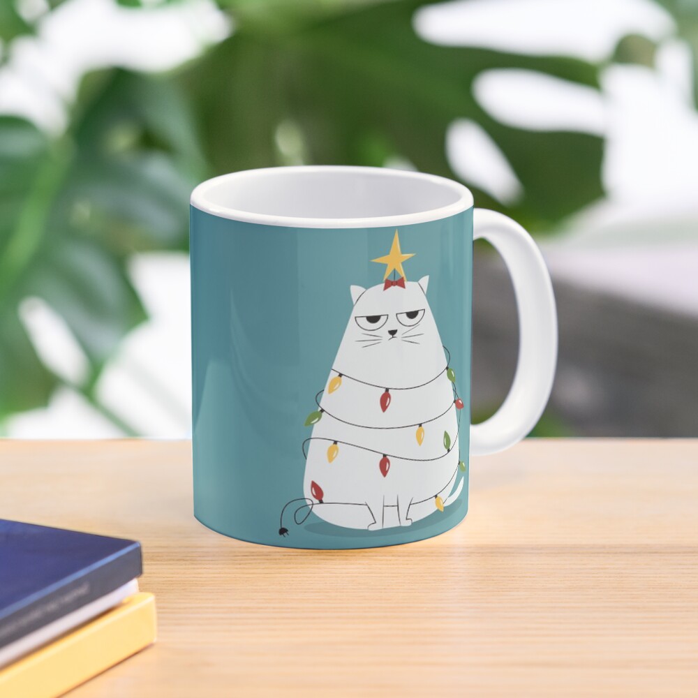 Grumpy Christmas Cat Mug