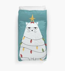 Grumpy Christmas Cat Duvet Cover