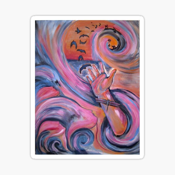 Violet Waves Sticker