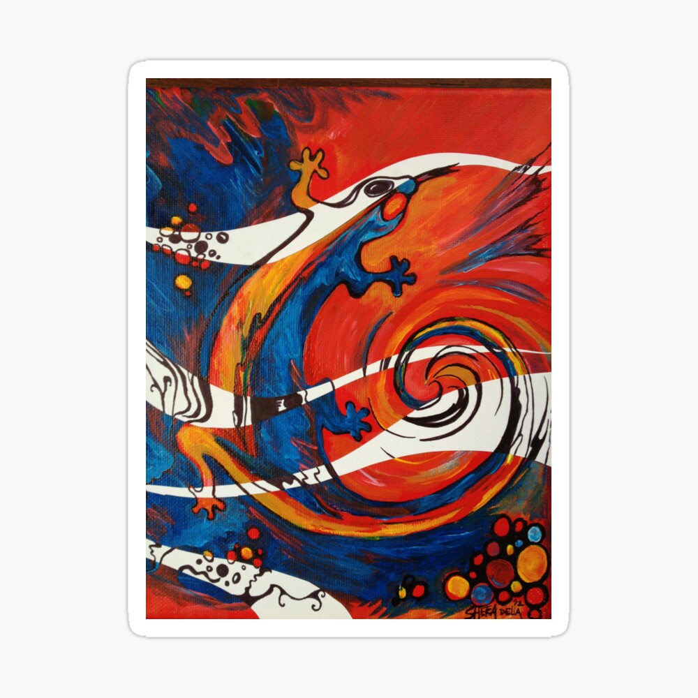 Spiral Lizard Sticker