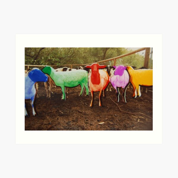 Rainbow Sheep Art Print