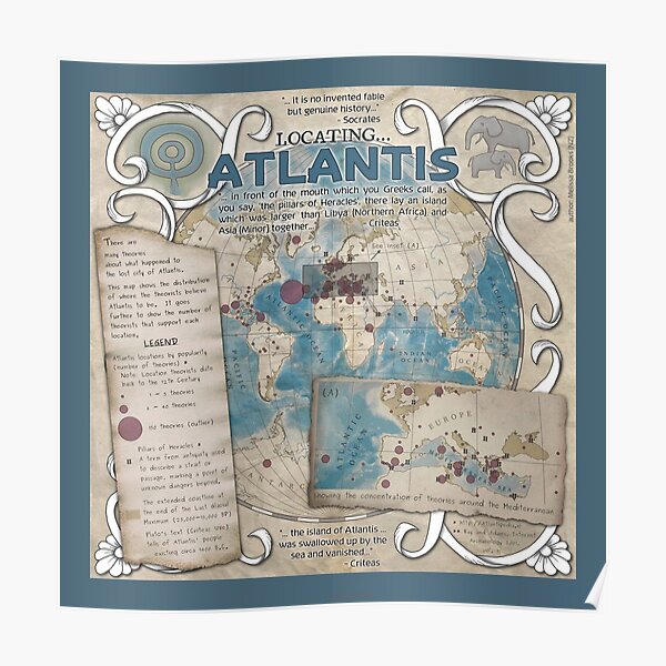 Locating Atlantis (blue) Poster