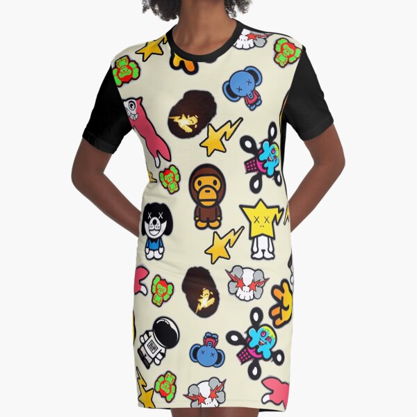 Bathing Ape Collage Graphic T-Shirt Dress