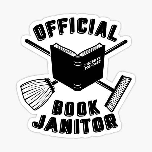 Book Janitor (black) Sticker