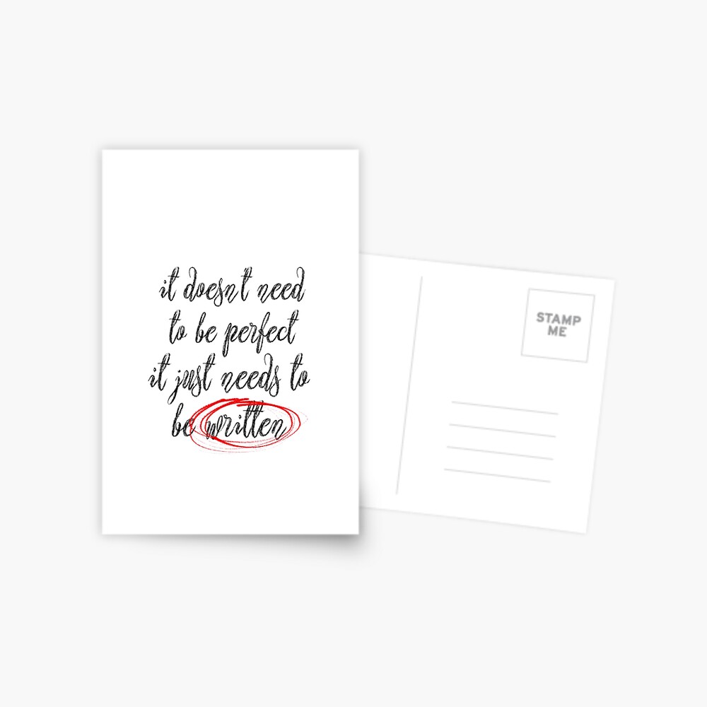 it just needs to be written Postcard