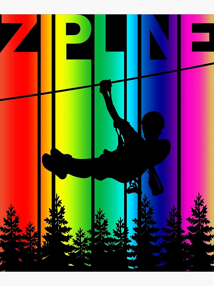 Discover Zipline Graphic Design for Ziplining Enthusiasts Premium Matte Vertical Poster