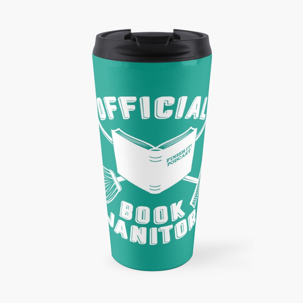 Book Janitor (white) Travel Mug