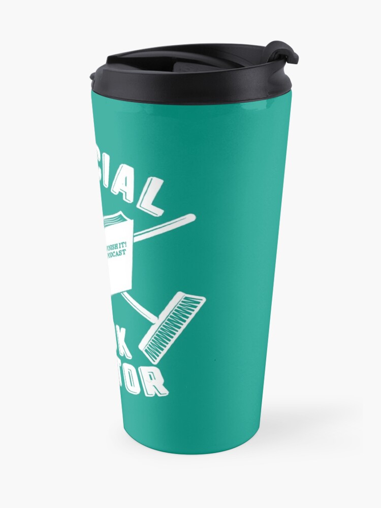 Alternate view of Book Janitor (white) Travel Mug