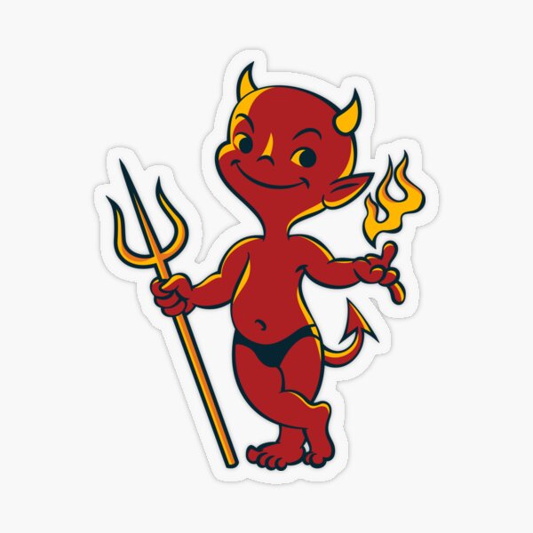 Salty-Dog Impish Lowbrow Little Devil Transparent Sticker