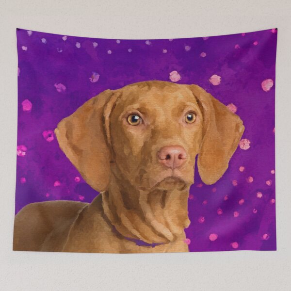 Item preview, Vizsla  - Hungarian pointer puppy on purple designed and sold by k9printart.