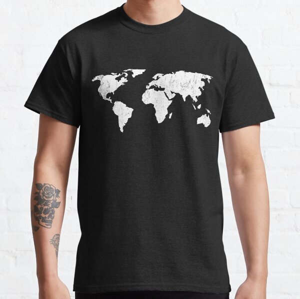 Vintage World Map Shirt for the Globe Trotter - Travel, Traveler, Distressed Classic T-Shirt