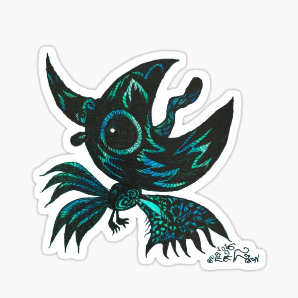 the black crow shout out to the moon Sticker