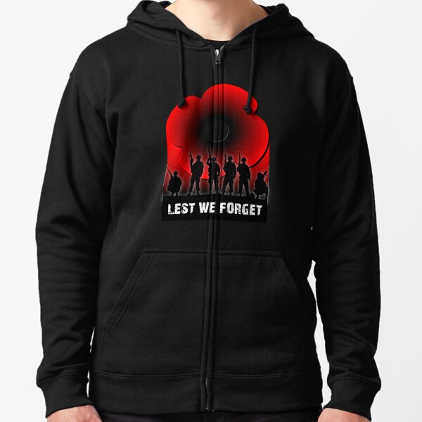 Lest we Forget Zipped Hoodie