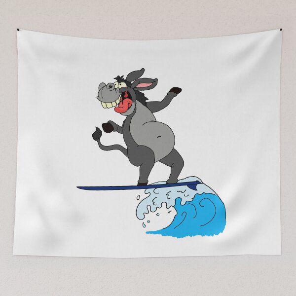 Item preview, surfing Donkey with Funny Face Gift idea for Donkeys & Horses designed and sold by elnino8.