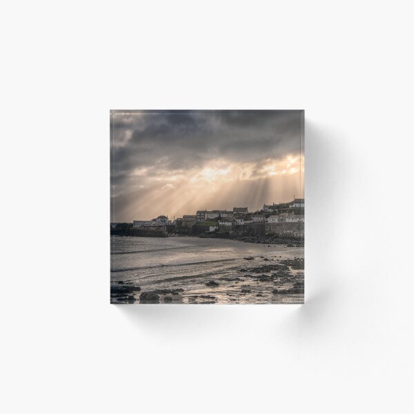 Coverack in the sunlight Cornwall Acrylic Block
