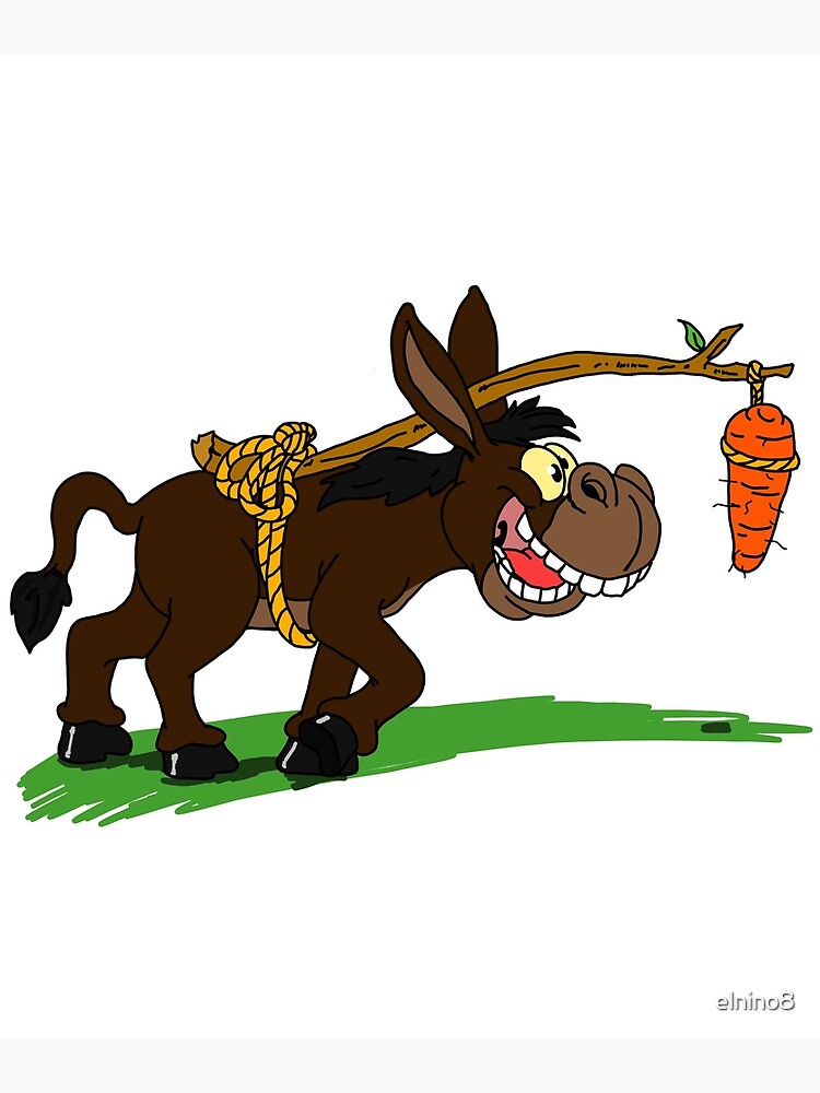 "Donkey and his Carrot funny Gift idea for Carrots and Donkeys Lovers