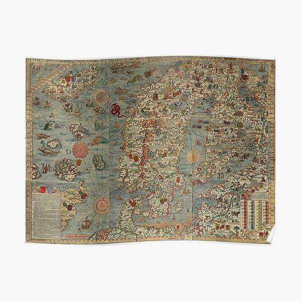 Map of Scandinavia (1500s) Poster