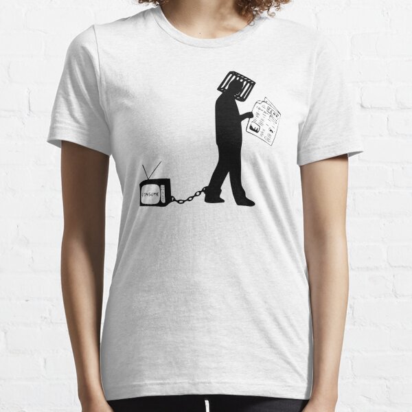 Man Trapped in Society (CONSUME & FEAR) Anti-Media Art Essential T-Shirt