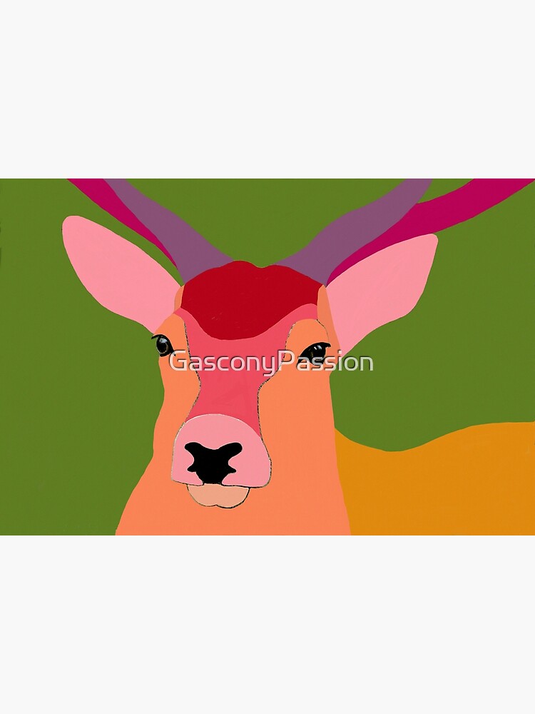 Artwork view, Deer head designed and sold by GasconyPassion