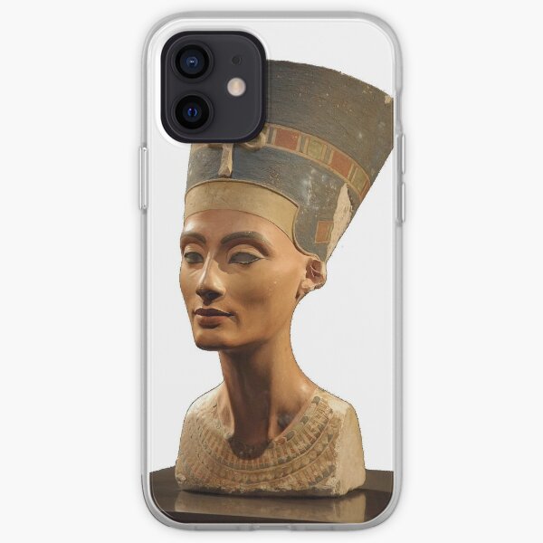 Ancient Egyptian Artifact, young adult, head, people, adult, sculpture, portrait, veil, art, museum, real people, color image, copy space, classical style, clothing, adults only, youth culture iPhone Soft Case