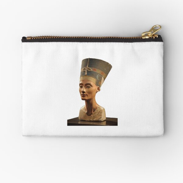 Ancient Egyptian Artifact, young adult, head, people, adult, sculpture, portrait, veil, art, museum, real people, color image, copy space, classical style, clothing, adults only, youth culture Zipper Pouch
