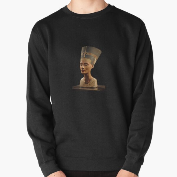 Ancient Egyptian Artifact, young adult, head, people, adult, sculpture, portrait, veil, art, museum, real people, color image, copy space, classical style, clothing, adults only, youth culture Pullover Sweatshirt