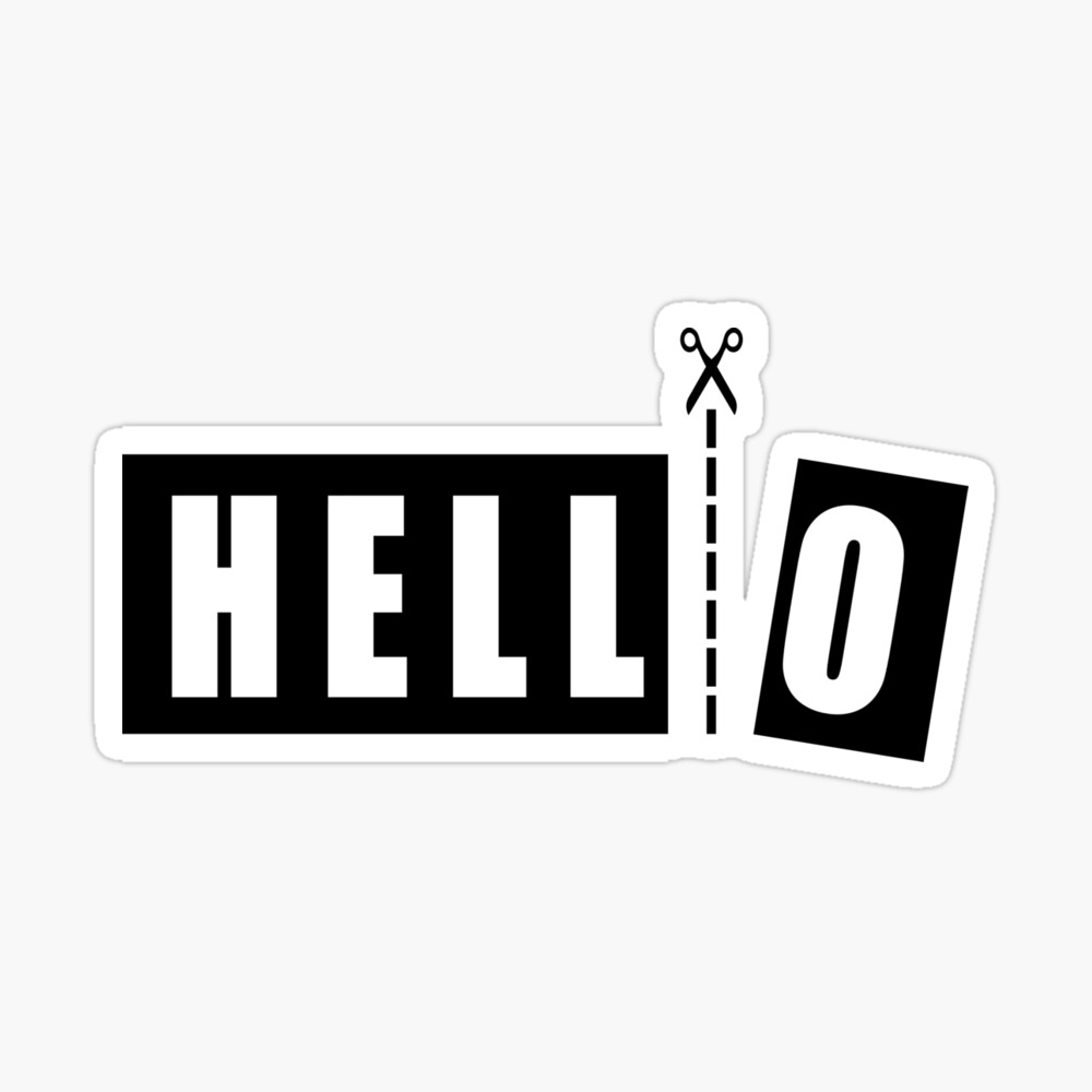 Hello Or O Hell Scissor Cuts Text Gift Idea Art Board Print By Jamesandluis Redbubble