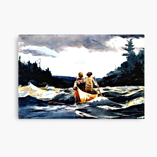 Canoe in the Rapids by Winslow Homer Canvas Print