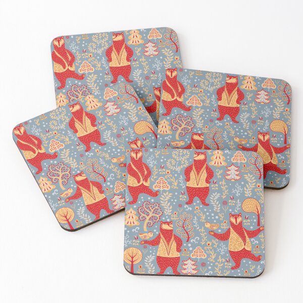 Item preview, Dancing bears with birds in a fairy forest. Folk Art.  designed and sold by Skaska.