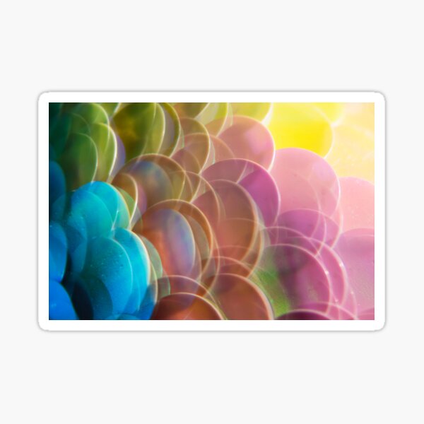 Mermaid Scale Paillettes Photographed Through A Prism Sticker