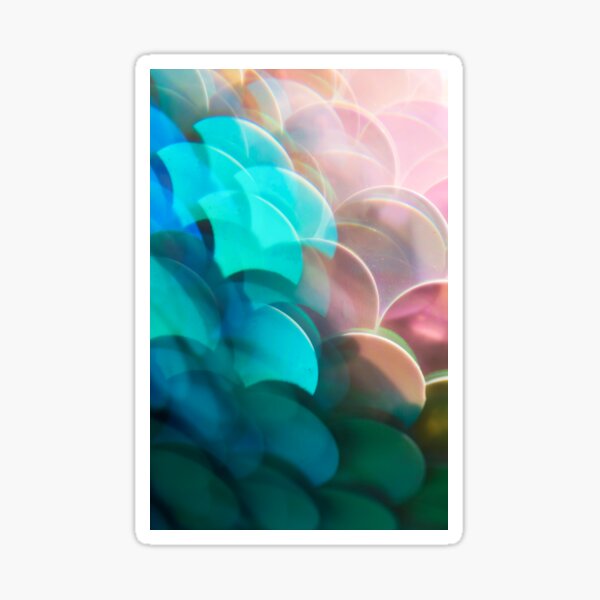 Mermaid Scale Paillettes Photographed Through A Prism Sticker