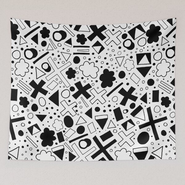 Item preview, Shapely shapes in black and white designed and sold by thepoonapple.
