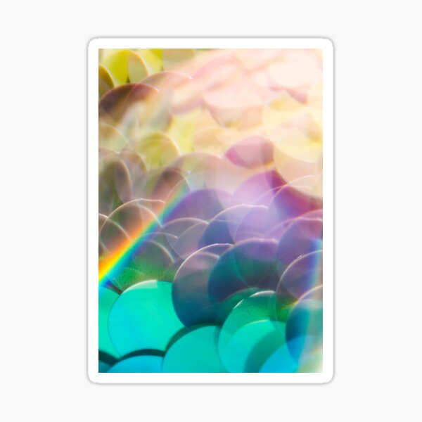 Mermaid Scale Paillettes Photographed Through A Prism Sticker