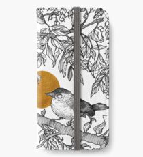 Amis de la forêt - écureuil et oiseau, or Étui portefeuille/coque/skin iPhone