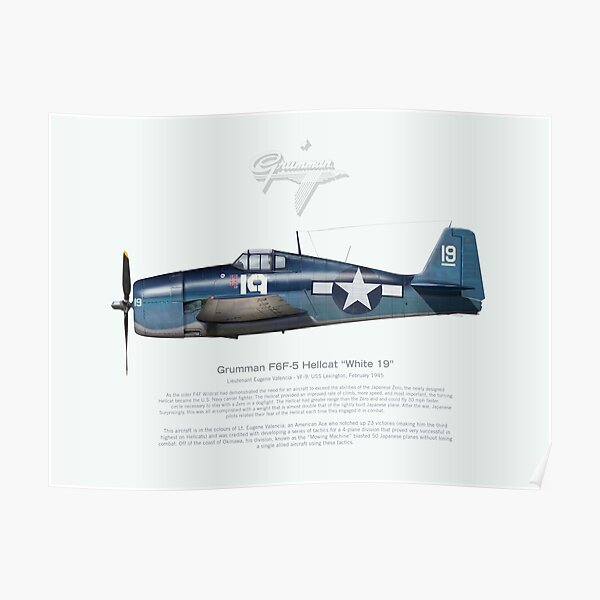 Grumman Hellcat F6F 'White 19' Poster