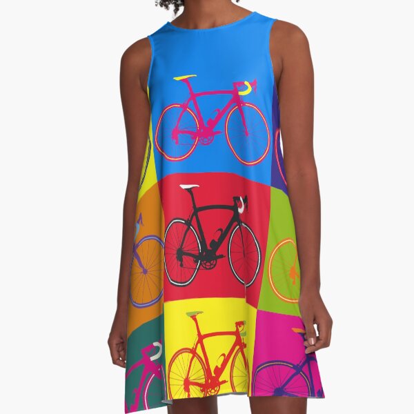 Bike Andy Warhol Pop Art A-Line Dress