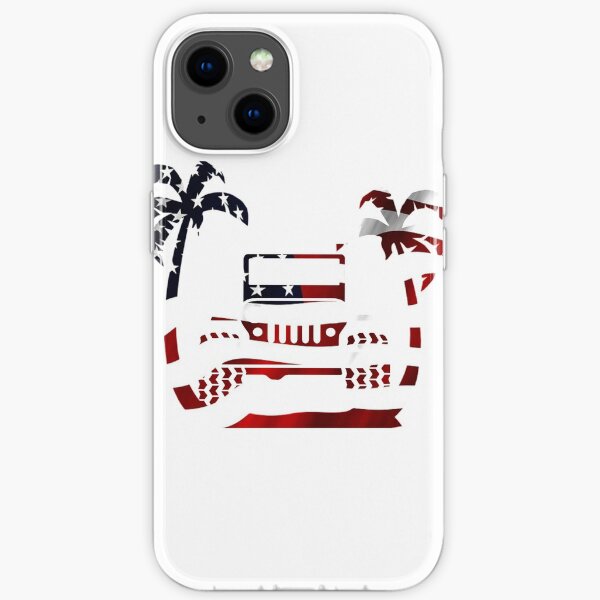 Jeep patriotique avec palmiers Coque souple iPhone
