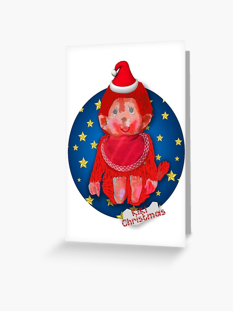 Kiki Weihnachten Affe Bar Spielzeug Gold Stars Grusskarte Von Vanyssagraphics Redbubble