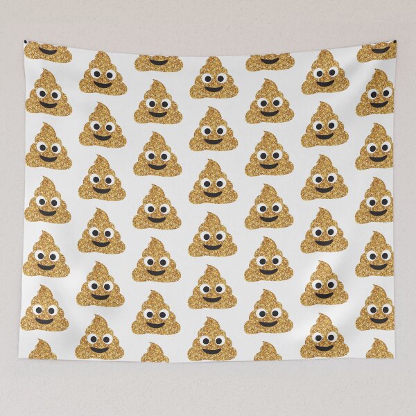 Item preview, ONLY Print of Glitter Gold Poop Emoji Texting Vibes  designed and sold by vyhdesign.